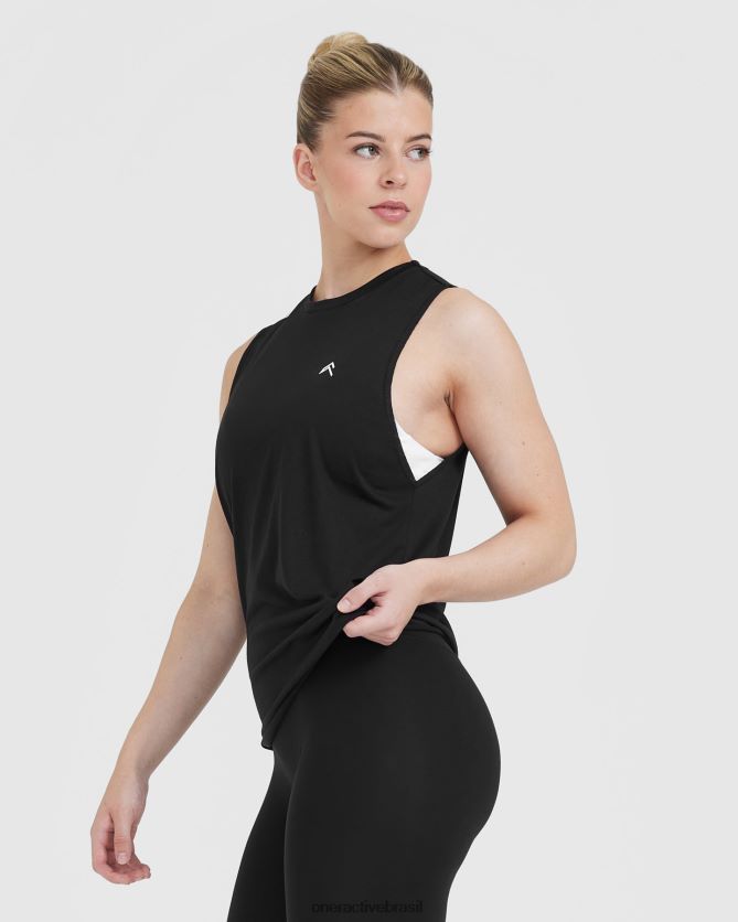roupas br Oner Active vá para o colete muscular preto 8488X2371