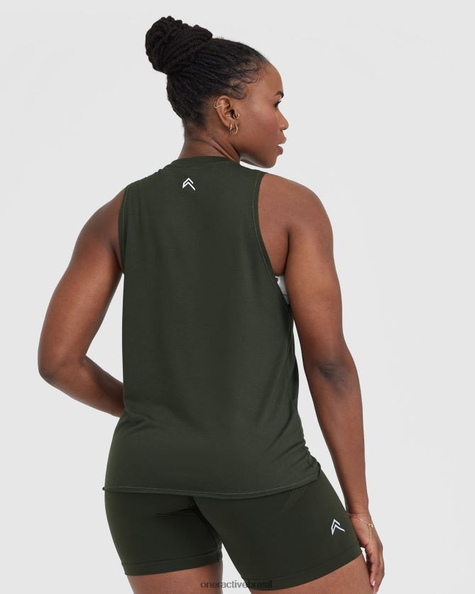 roupas br Oner Active vá para o colete muscular verde cáqui 8488X2377