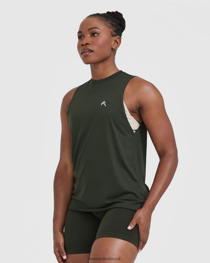 roupas br Oner Active vá para o colete muscular verde cáqui 8488X2377