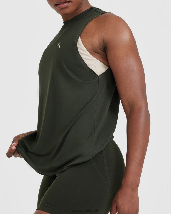 roupas br Oner Active vá para o colete muscular verde cáqui 8488X2377