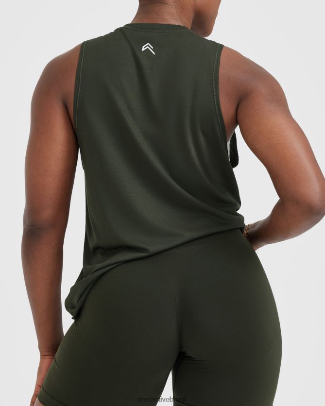 roupas br Oner Active vá para o colete muscular verde cáqui 8488X2377
