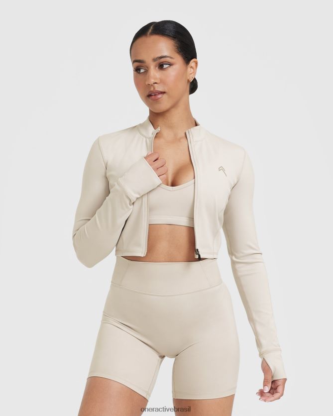 roupas br Oner Active jaqueta cropped atemporal areia 8488X2598