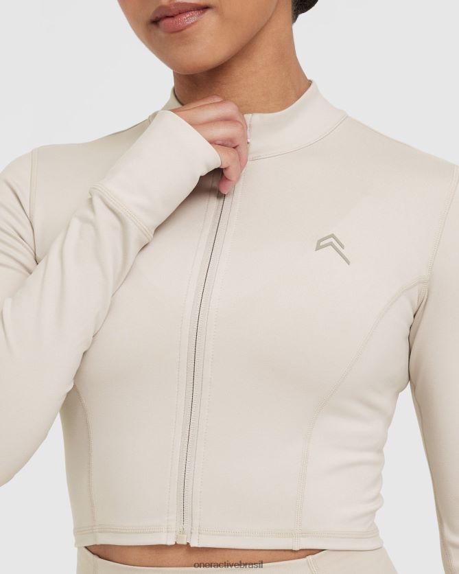 roupas br Oner Active jaqueta cropped atemporal areia 8488X2598