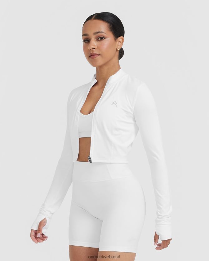 roupas br Oner Active jaqueta cropped atemporal branco 8488X2601