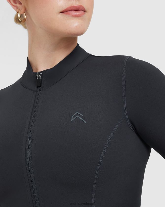 roupas br Oner Active jaqueta cropped atemporal carvão 8488X2596