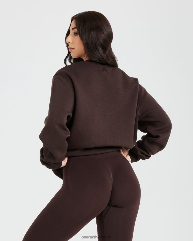 roupas br Oner Active clássico lounge gola redonda grande 70% cacau 8488X2622