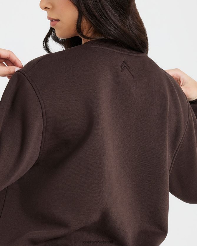 roupas br Oner Active clássico lounge gola redonda grande 70% cacau 8488X2622