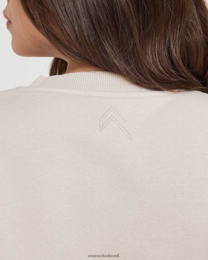 roupas br Oner Active clássico lounge gola redonda grande areia 8488X2640