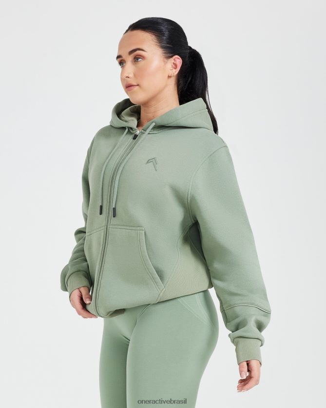 roupas br Oner Active clássico lounge zip oversized com capuz sábio 8488X2586