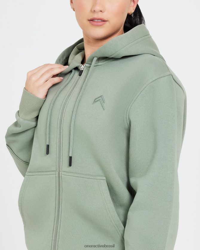 roupas br Oner Active clássico lounge zip oversized com capuz sábio 8488X2586