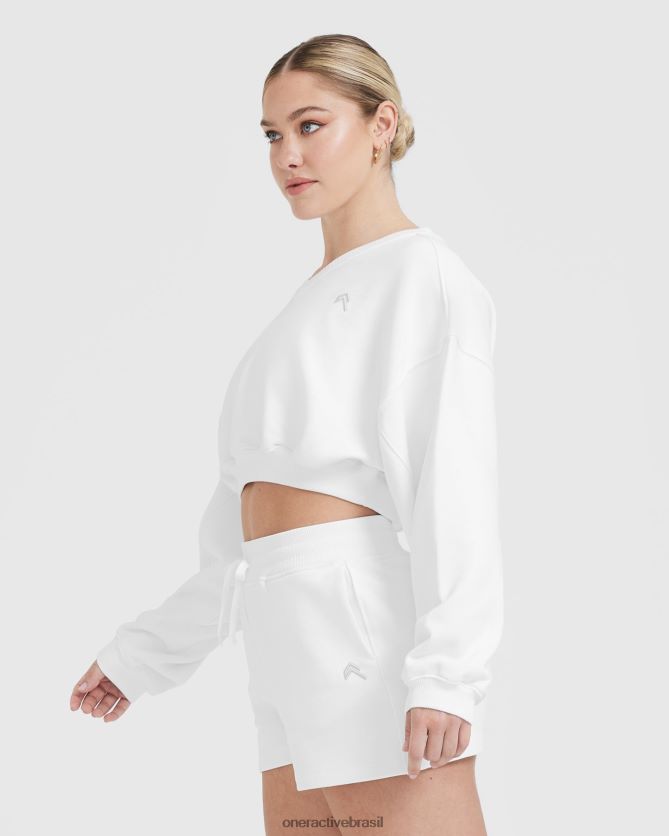roupas br Oner Active moletom leve e grande com decote em V o dia todo branco 8488X2570