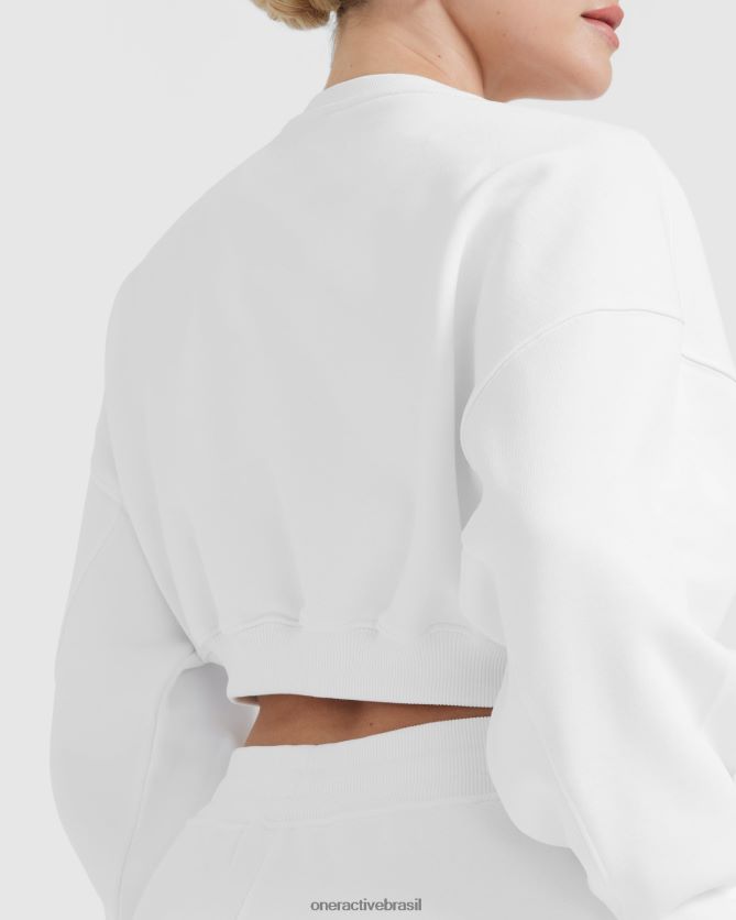 roupas br Oner Active moletom leve e grande com decote em V o dia todo branco 8488X2570