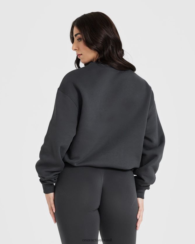 roupas br Oner Active moletom oversized do time do colégio o dia todo carvão 8488X2585