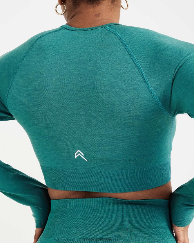 roupas br Oner Active top clássico sem costura de manga comprida 2.0 marga verde mineral 8488X2470