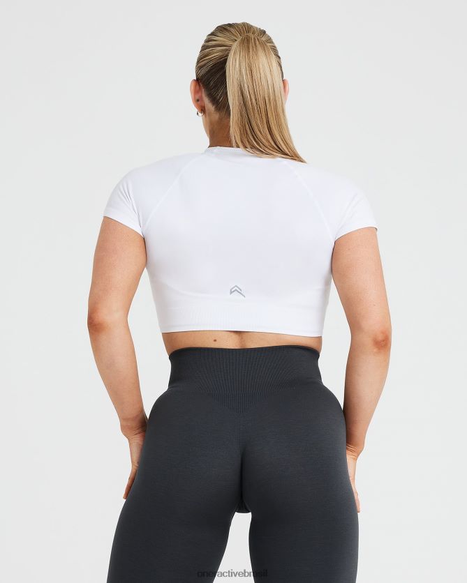 roupas br Oner Active top clássico sem costura 2.0 de manga curta branco 8488X2458