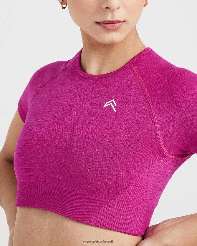 roupas br Oner Active top clássico sem costura 2.0 de manga curta marga fúcsia 8488X2440