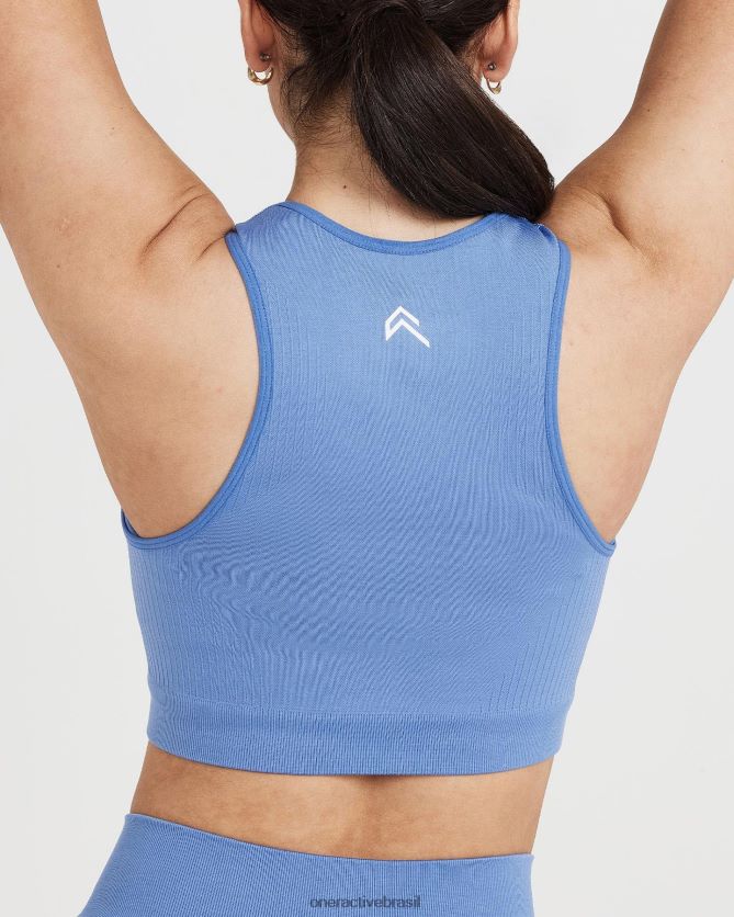 roupas br Oner Active top clássico sem costura 2.0 jeans claro marga 8488X2444