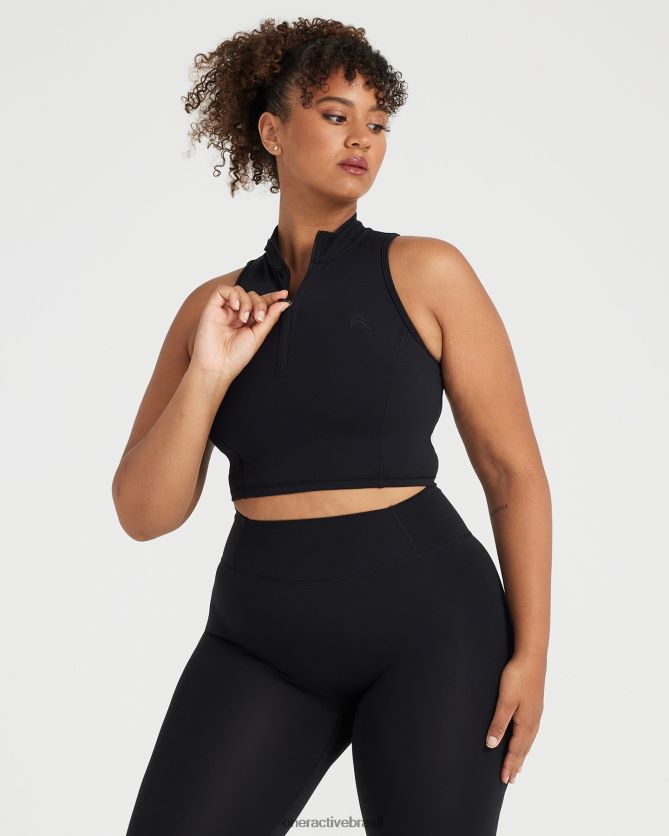 roupas br Oner Active regata cropped meia zip atemporal preto 8488X2529