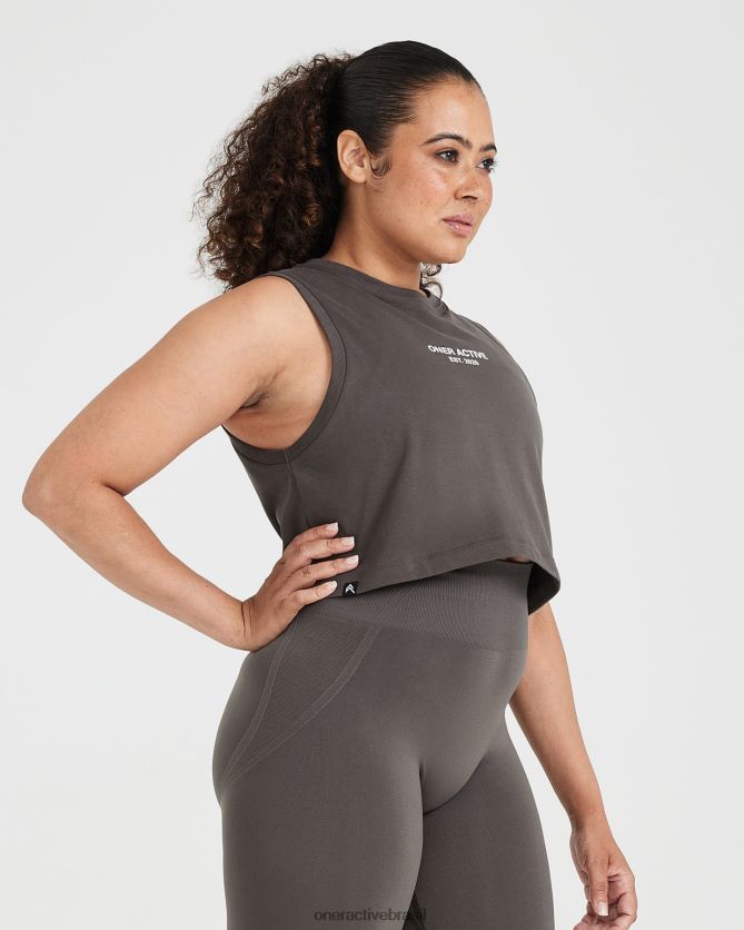 roupas br Oner Active tanque de jersey gráfico cinza profundo lavado 8488X2537